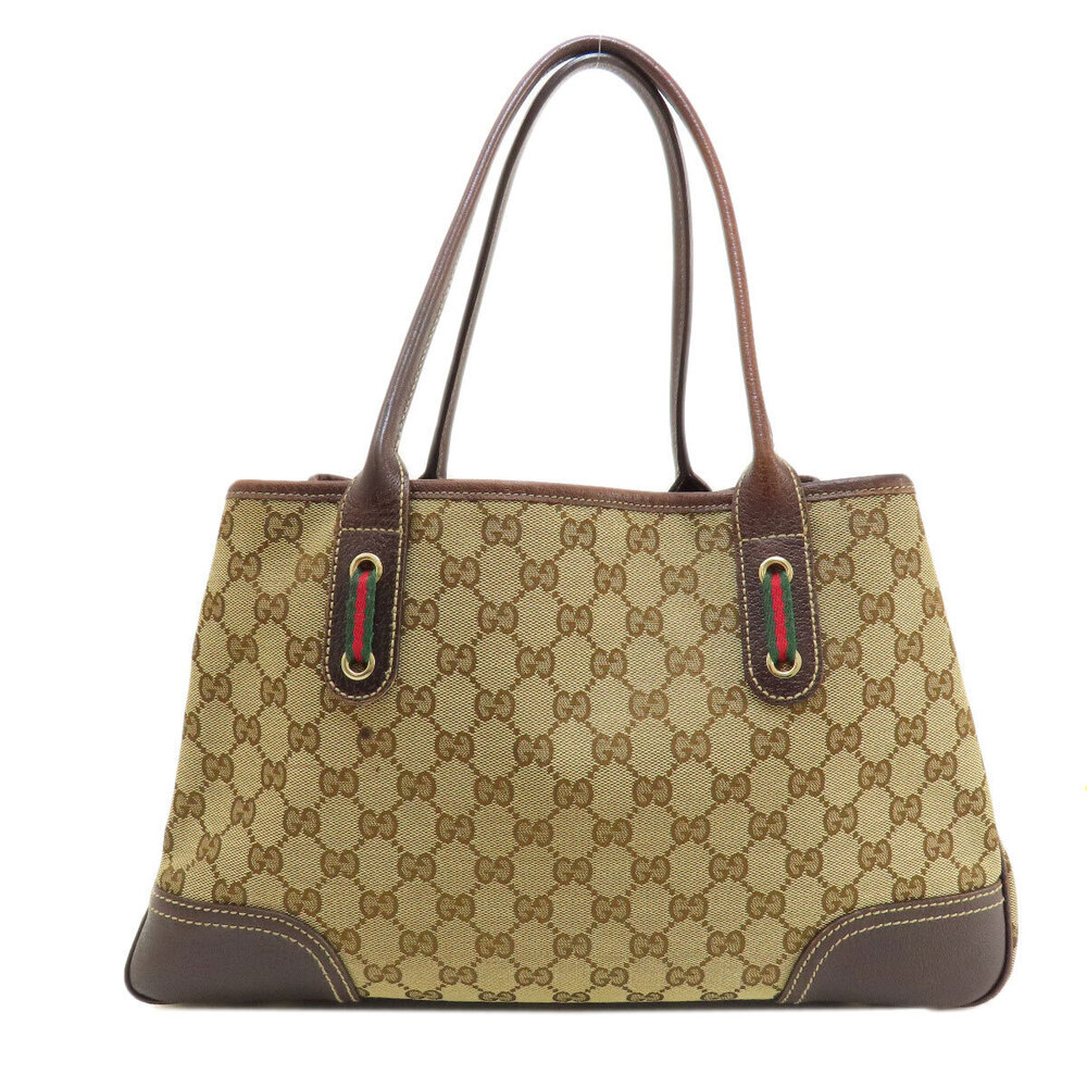 Gucci Canvas GG web Bag Brown Line Sherry Tote